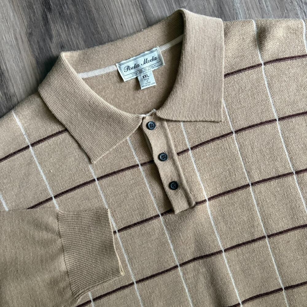 Poeta Moda Sweater Men's Size L Patterned Vintage Wool Blend Italian Worn